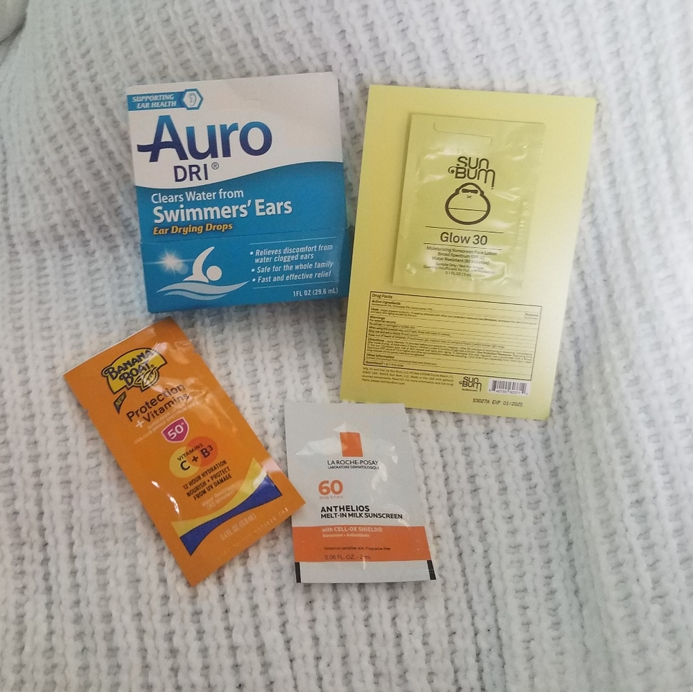 Swim Pack: Auro Dri Swimmers Ear Drops 1.76 Ounces + Sunblock Samples